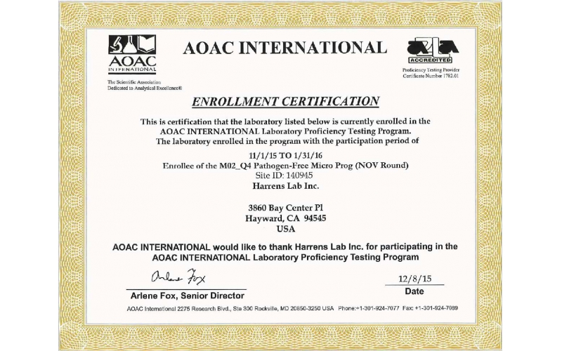 Comparison and verification of AOAC laboratory capabilities in the United States